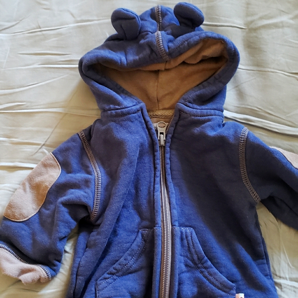 Baby Soy bear hoodie, organic cotton and soy